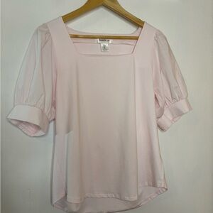 Bailey 44 Pink Square Neck Puff Sleeve Blouse